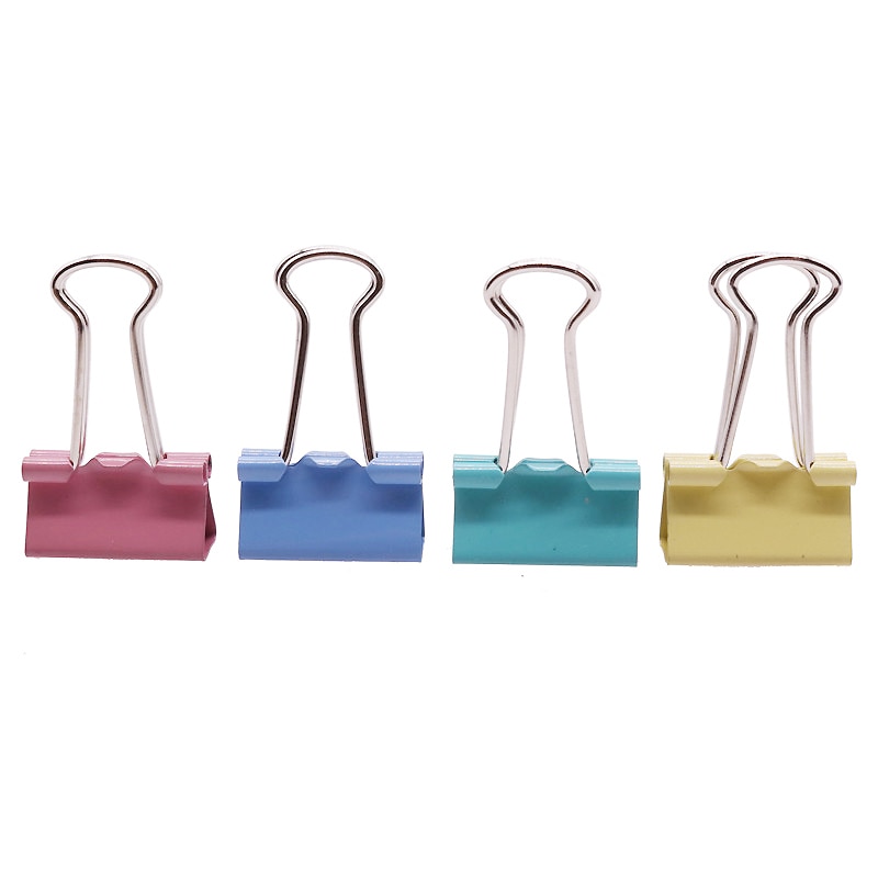 Clip de Metal plegable para sujetar papeles, pinzas de agarre negro para oficina, escuela, papelería, documentos, 10/20 piezas