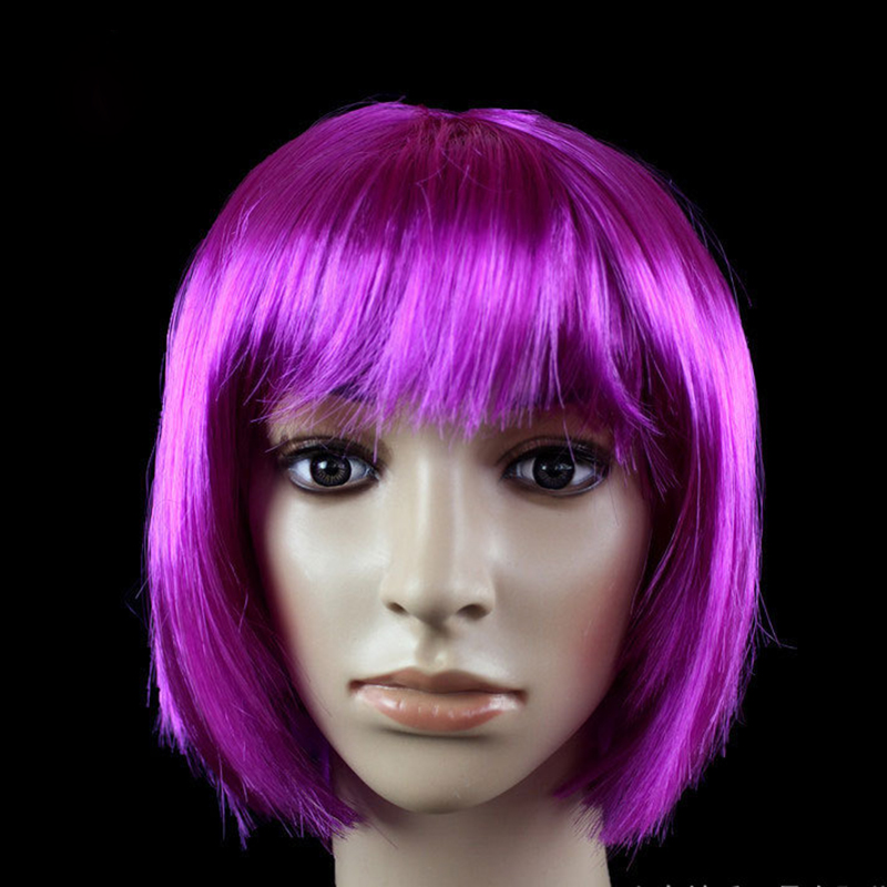 Peluca Bob para mujeres bonitas, pelucas Bob cortas, Natural, Cosplay de Halloween, pelucas de Anime, peluca sintética de colores bonitos para diaria de Navidad