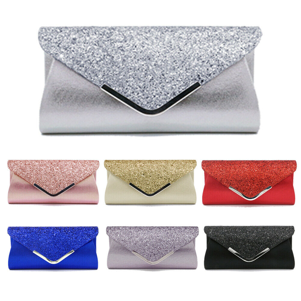 Damen Pailletten Abend Party Prom Smart Kupplung Tasche Elegante frauen Glitter Schimmer Umschlag Handtasche