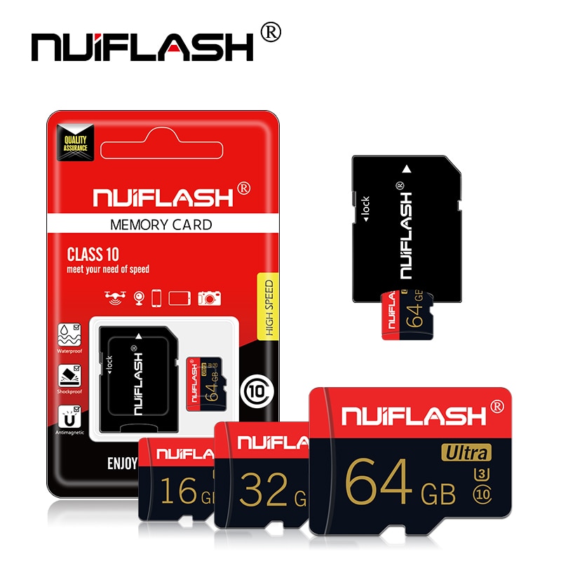 Nuiflash geheugenkaart 32 64 128 gb micro  sd 128gb 32gb 64gb 256gb 512gb micro sd kaart sd/tf flash kaart microsd kaart voor telefoon