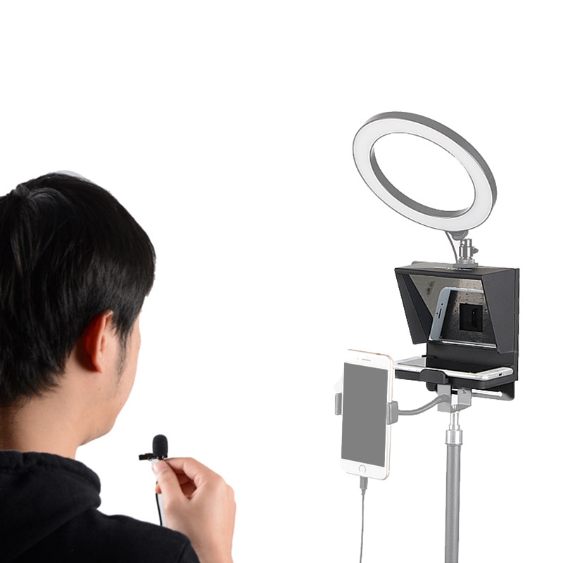 Mini Teleprompter Portable Inscriber Mobile Teleprompter Artifact Video for Samsung iPhone and DSLR Recording VS bestview T1