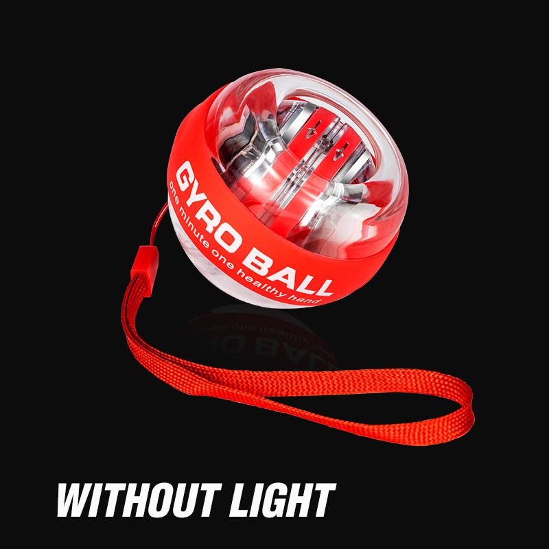 Rainbow LED Self Start Power Ball Gyro Mute Metal 100Kg Muscle Wrist Force Trainer Relax Gyroscope PowerBall Gym Exerciser: Red without light