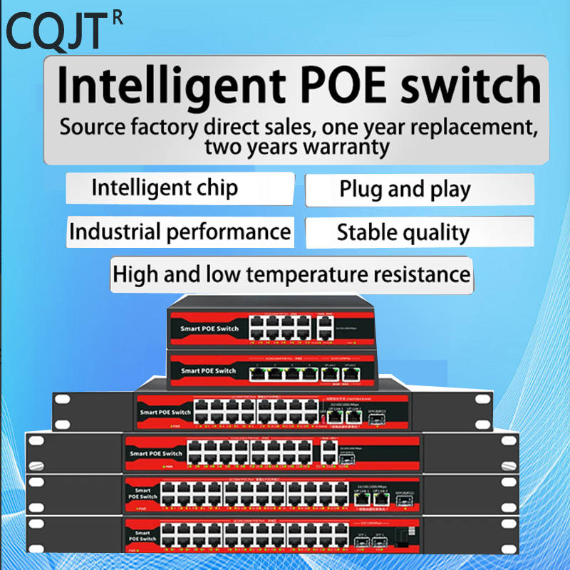 Série POE Switch gigabit ethernet 4/6/8/16/24 portas, POE ativo para câmeras IP, switch AP sem fio, Gigabit IEEE 802.3 AF/AT