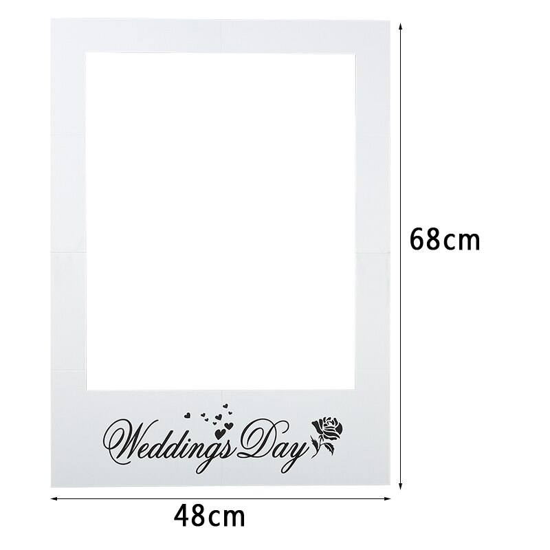 Marco de fotos para el día de la boda, flor blanca para despedida de soltera, accesorios de fotografía, decoración para despedida de soltera, Photobooth: wedding day