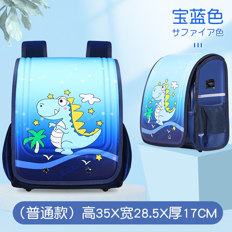 Japanse Trolley Schooltas Kids Wiel School Rugzak Afneembare Kinderen Schooltassen Voor Jongens Meisjes Pu Leer Bagage Boek Tassen: blue