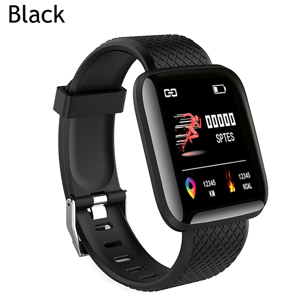 Protable Bluetooth Smart Watch Heart Rate Oxygen Blood Pressure Sport Fitness Tracking Device DU55: Black