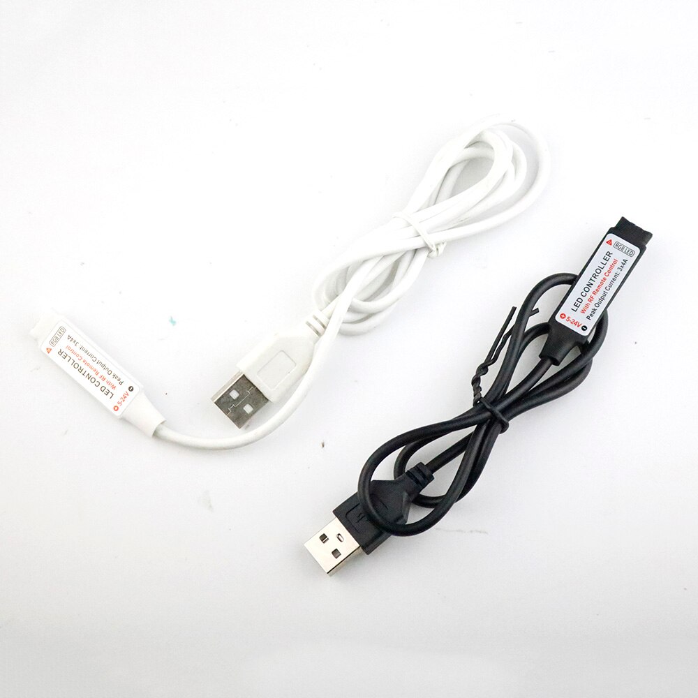 5 v led Controler USB LED RGB RF Wireless Remote 17Key Zwart Wit Kabel Voor 5 v 5050 3528 SMD LED Strip TV Achtergrond Verlichting