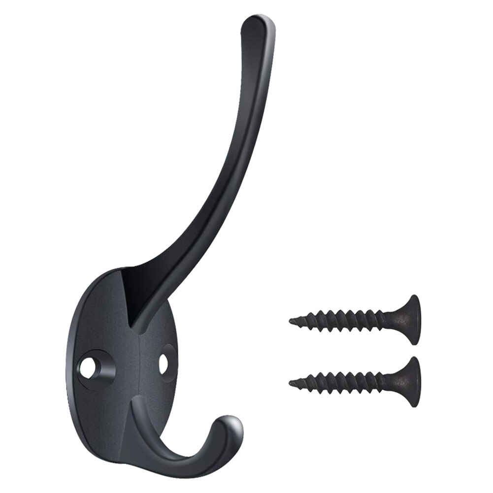 3Pcs Wall Mounted Heavy Duty Dual Coat Hooks Dual Prong Retro Double Utility Rustic Hooks With 2 Screws