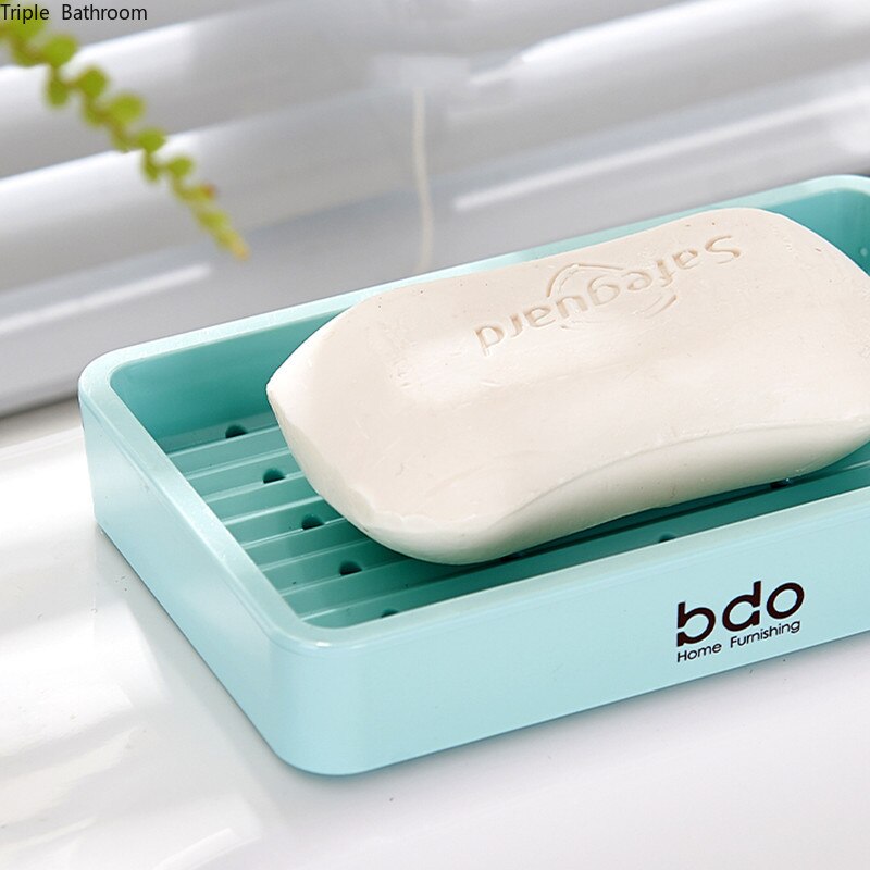 Caja de jabón nórdica de Color sólido, accesorio de plástico redondo y cuadrado para el hogar, doble capa, sin perforaciones, para colgar en la pared, suministros de baño y ducha