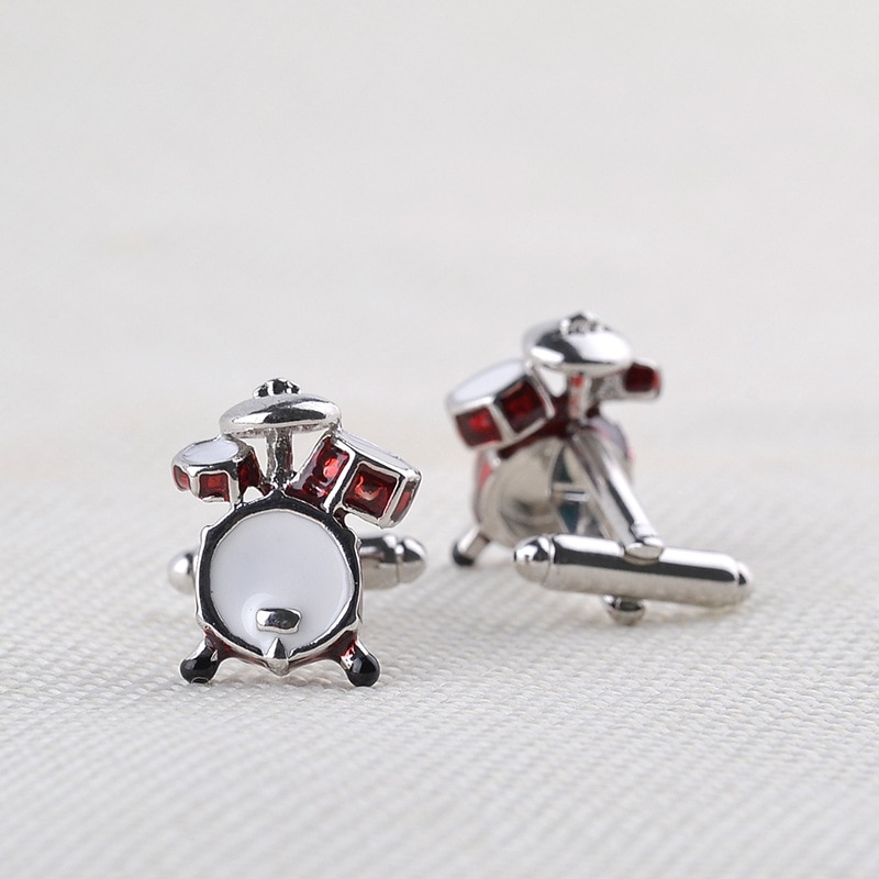 High-grade Musical Instruments Cuff Button Men Guitar Drums Violin Shirt Cufflinks Business Wedding Cufflink