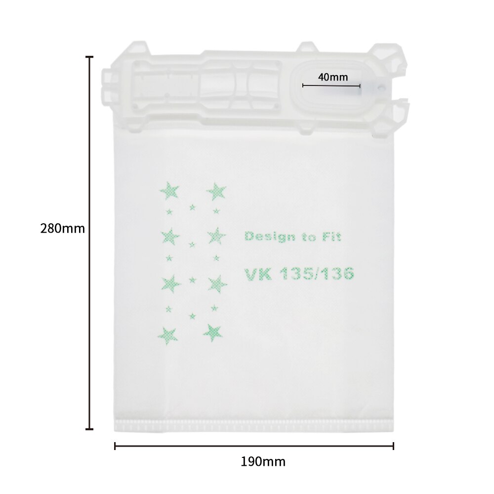 Bolsas de polvo/hojas aromáticas para Vorwerk Kobold VK 135 VK 136 Series, accesorio, venta de piezas de limpiador al vacío