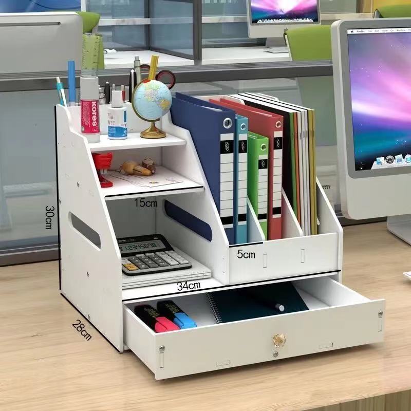 Office Supplies Folder Storage Box Multi-layer Bookshelf Simple Table Multifunctional Bookend DIY Desktop Storage Box: 8