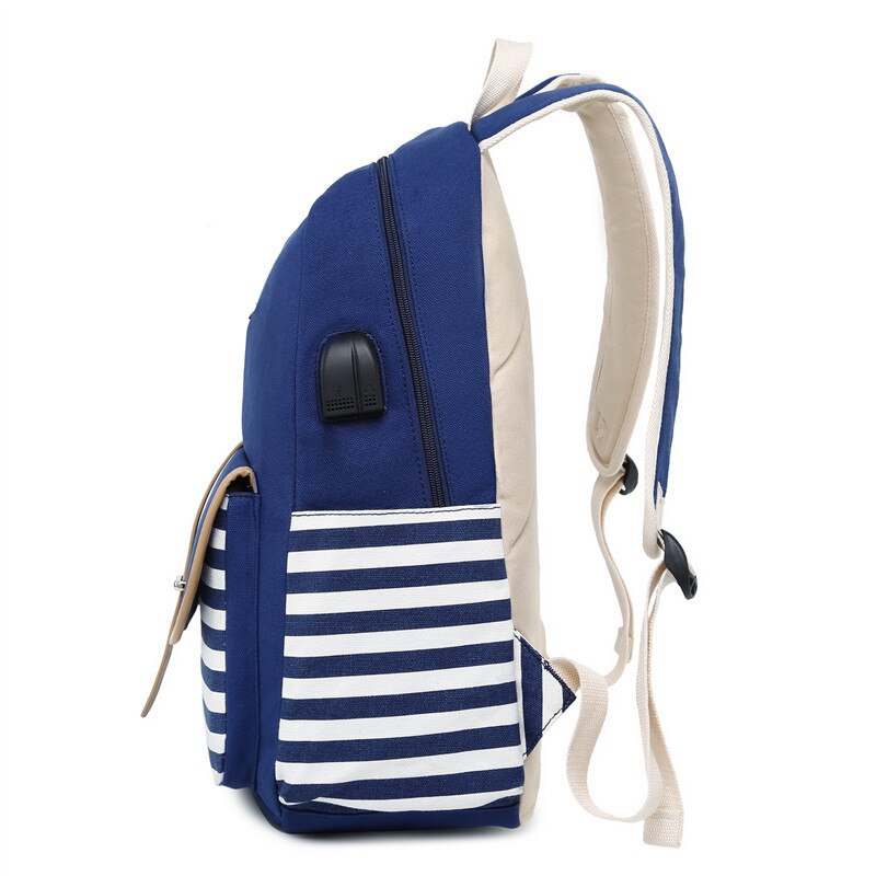 Vrouwen Rugzak Canvas Leather Reizen Schoudertas Stijlvolle Schooltas Meisje Multifunctionele School Rugzak Voor Vrouwen 2 Stuks