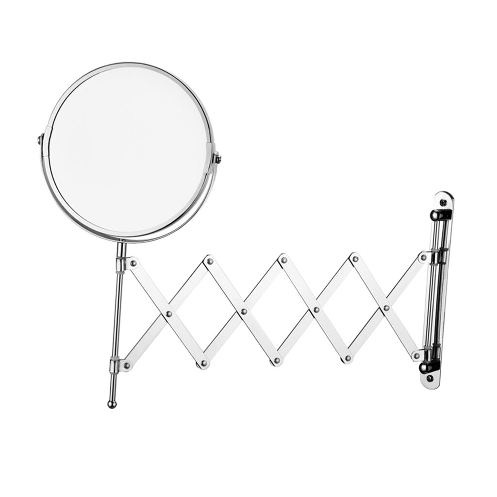 6.7'' Round Double Sided 360° Swivel 1X/2X Magnified Extendable Vanity Mirror