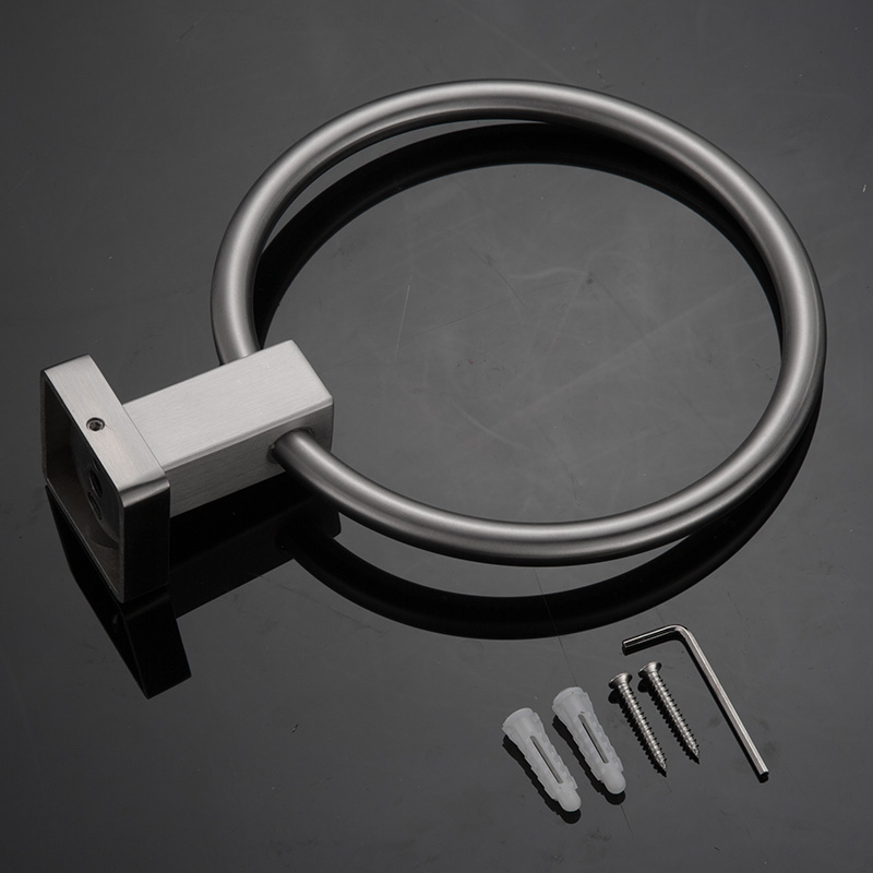 ROVOGO SUS 304 Stainless Steel Towel Holder Hand Towel Ring Hanging Towel Hanger Bathroom Accessories Wall Mount Brushed Finish