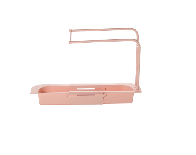 Telescopische Gootsteen Plank Zeep Spons Afvoer Rack Expandable Afdruiprek Spoelbak Lade Houder Verstelbare Afvoer Mand Thuis Keuken Opslag: Pink