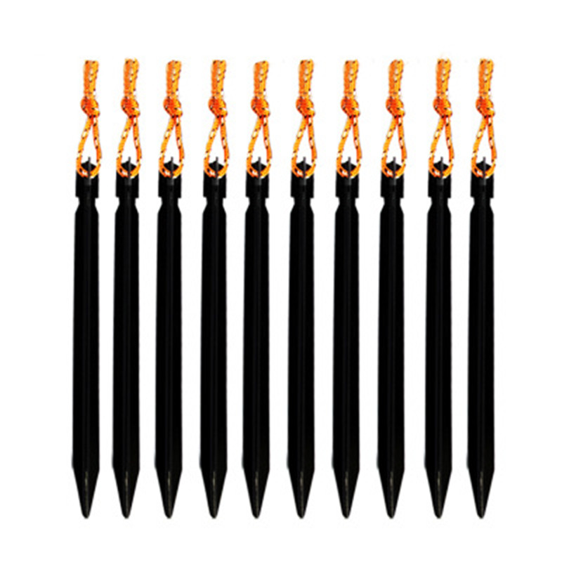 Lichtmetalen Tent Nagel 18Cm Aluminium Driezijdige Grondspijker Buitentent Pin Met Touw