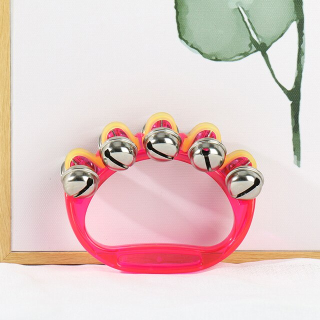 10*8.5CM Jingle Rattle Sleigh 10 Small Bells Handbell Percussion Musical Instrument Education Toys Bright Jingling Sound: Pink