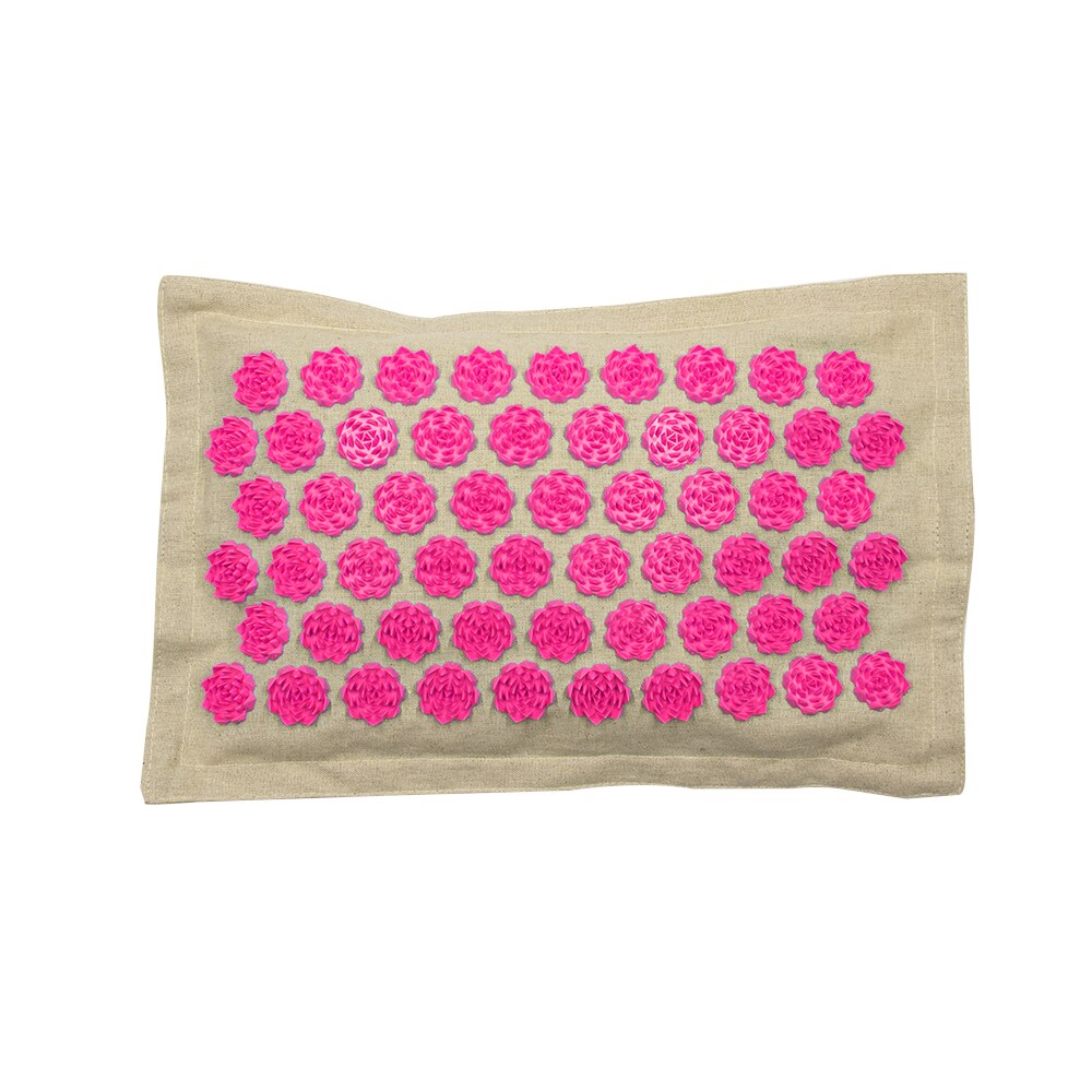 Lotus Acupressure Mat Set Back Body Massage Mat with Pillow Coconut Fiber Pain Relief Shiatsu Massage Cushion Yoga Mat Spike: Rose Pillow