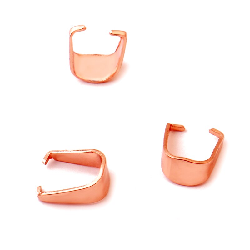 100 sztuk ze stali nierdzewnej stalowy wisiorek klipy haczyki zaciski klamrami klamra naszyjnik charms hak złącze dla DIY akcesoria do wyrobu biżuterii: Rose gold / 3x7mm