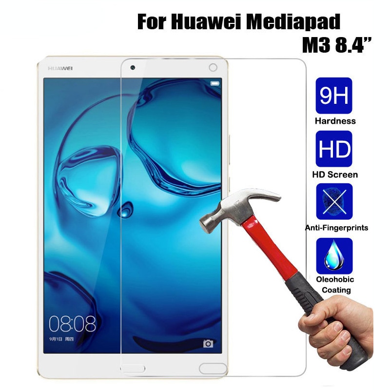 Anti-Shatter Transparante Real Gehard Glas Voor Huawei Mediapad M3 8.4 Inch Tablet Screen Protector Beschermfolie Glas 9H