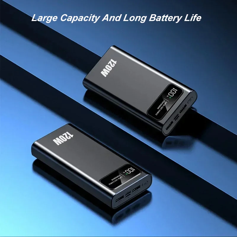 200000mAh 120W Power Bank Fast Charging Ultralarge Capacity Portable Digital Display External Battery For Huawei Iphone16 Xiaomi