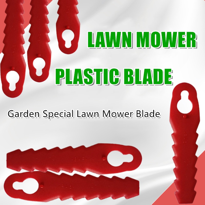 10*5mm Plastic Lawn Mower Blades 25/60/100pcs Grass Trimmer Blades for garden Cordless Mower Head Strimmer Cutting Tool parts