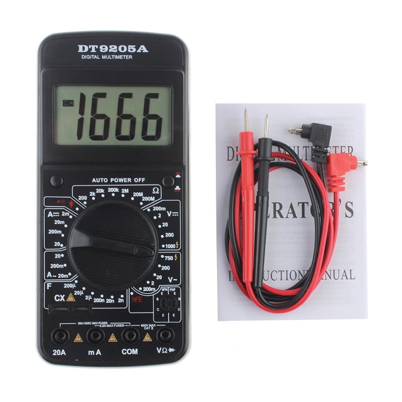 DT9205A Digitale Multimeter Ac/Dc Voltmeter Amperemeter Weerstand Capaciteit Meter