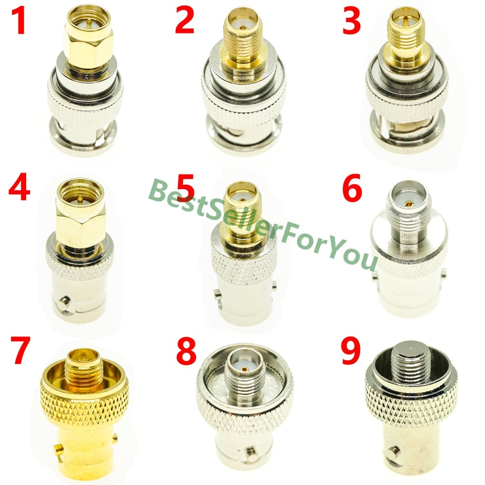 Connector BNC MALE Female To SMA RP SMA Male Female RF Connector Adapter Test Converter Kit Set