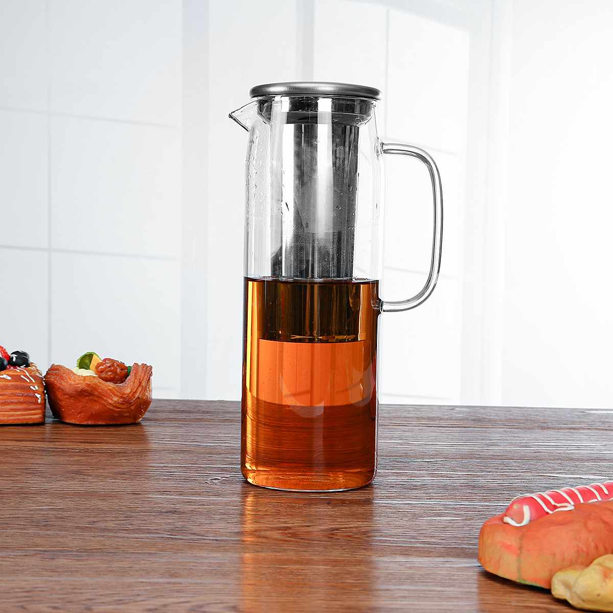 Cold Brew Coffee Pot Iced Coffee Maker Pot 1500ml Glass Tea Infuser Kettle Filter Cafe Drip Coffee Pot Coffee Kettle Drinkware