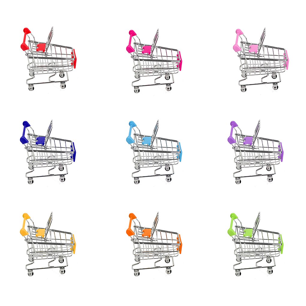 Baby Kids Simulation Mini Shopping Cart Toys Handcart Supermarket Storage Basket Trolley Toy