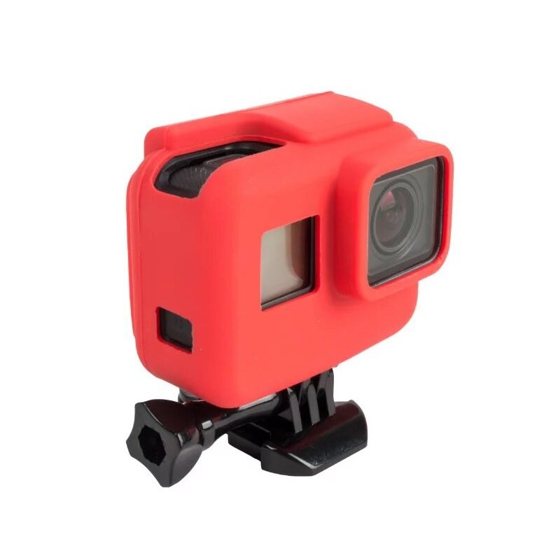 Neue FÜR gehen Profi Weiche Silikon fallen Schutz Abdeckung für GoPro Held 5 6 7 Schwarz Sport Aktion Kamera Zubehör Standard Rahmen: rot