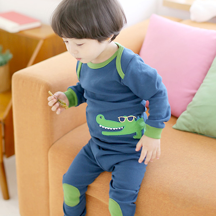 Children Kids Baby Boys Girls Sleepwear Long-Sleeved Casual Underwear Pajamas Set Cute Printing Nightwear: 110cm