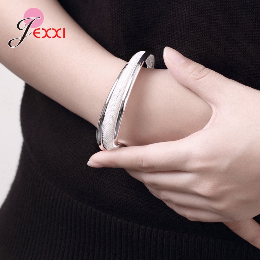 Mode Vintage Vrouwen Armbanden Fijne Solid 925 Sterling Zilver Hip Hop Verstelbare Armband Manchet Eenvoudige Trendy Sieraden