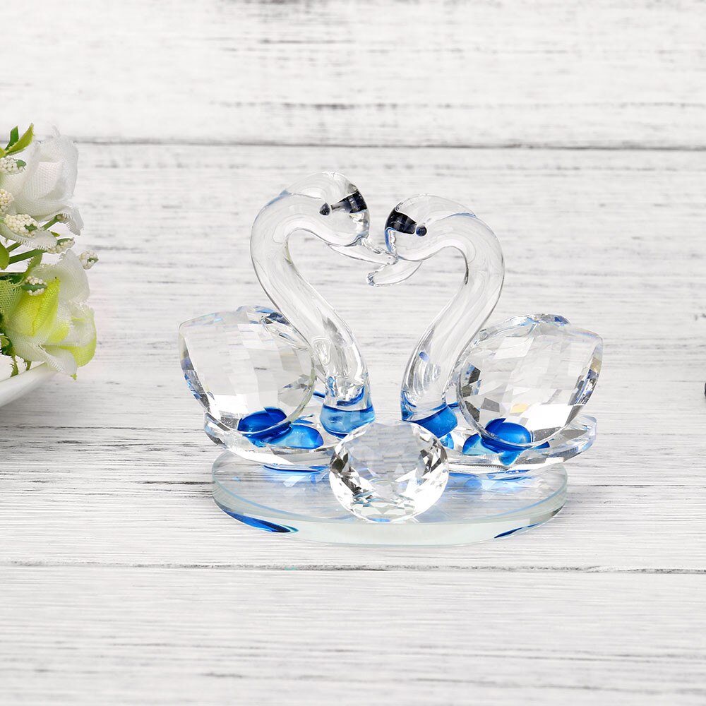 Swan Crystal Glas Beeldjes Collectie Diamant Zwaan Dier Presse-papier Tafel Ornament Bruiloft Home Decor Kids Verjaardagscadeautjes: B