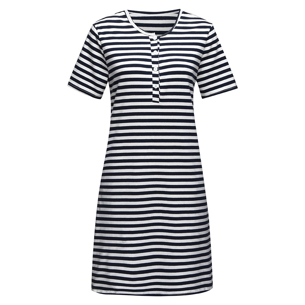 Pijamat mekko naiset äitiys imetys vauvan yöpaita imetys raidallinen yöpuku mekko camicia da notte premaman@ 45: S