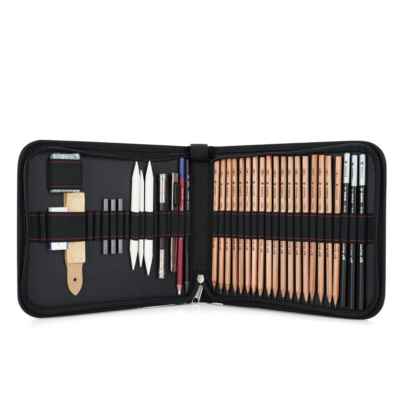 37 Piece Professiona Sketch Pencil Set With Graphite Eraser Folding Sketch Tool Kit Painting Tool Pencil Drawing Pen Student