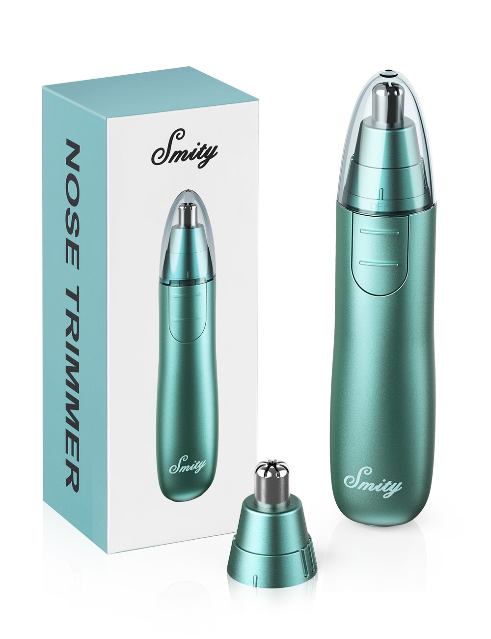 Tondeuse électrique pour nez et oreilles, rasoir rotatif à 360 °, épilation rapide et sûre, Kit de soins du visage durable pour hommes et femmes: Green