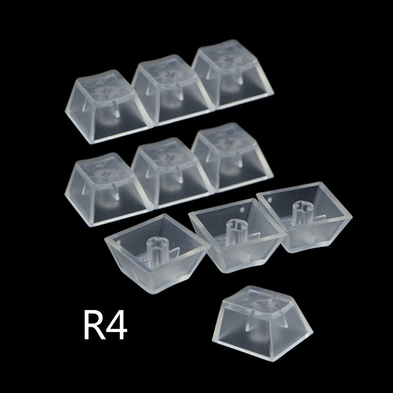 10Pcs Transparent ABS Keycaps Mechanical keyboard Matte Backlit For R4 R3 R2 R1