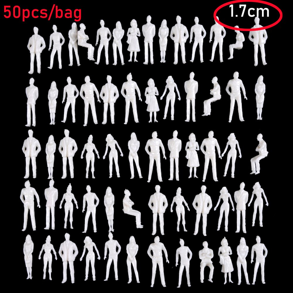 10/50Pcs 1:50/75/100/150/200 Human Model Scale Miniature White Figures Multi-Style Pose Architectural Model ABS Plastic People