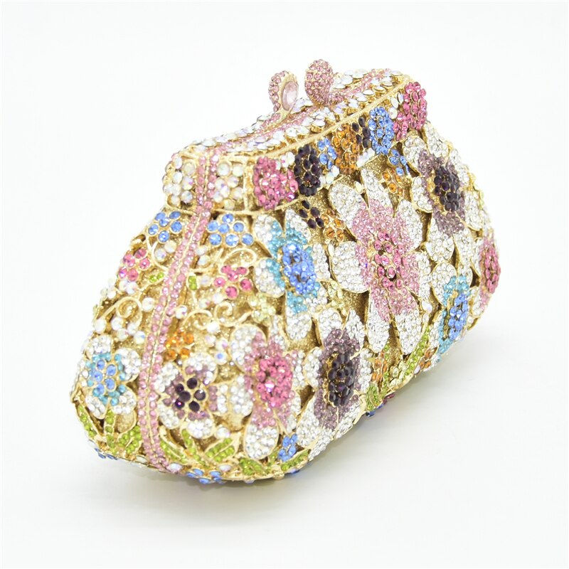 Flickväska partytopp handgjord aftonklänning kvinnlig väska dam kristall mini day clutchväska klassisk kvinnlig kedja festväska