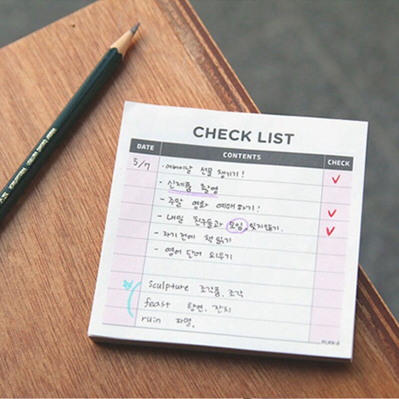 60 ark desktop plan bog notesblok sticky note afrivbare noter bog tidsplan note papir