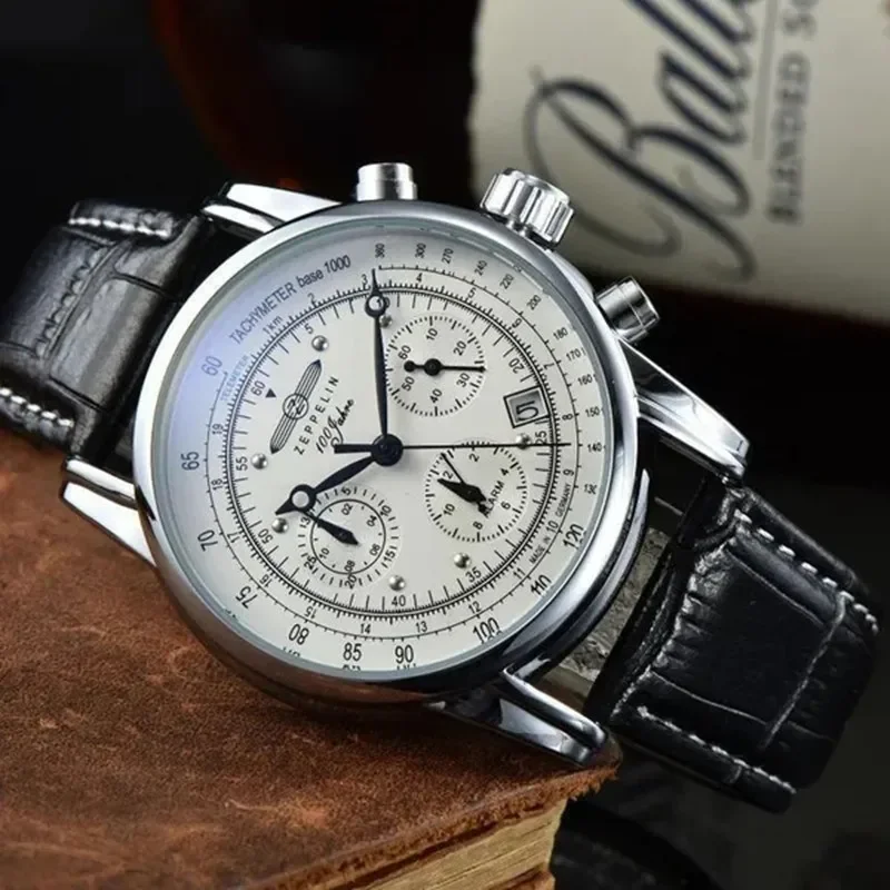 Zeppelin Airship Commemorative Version Men's Retro Business Leisure Men's Watch Watch: Coffee