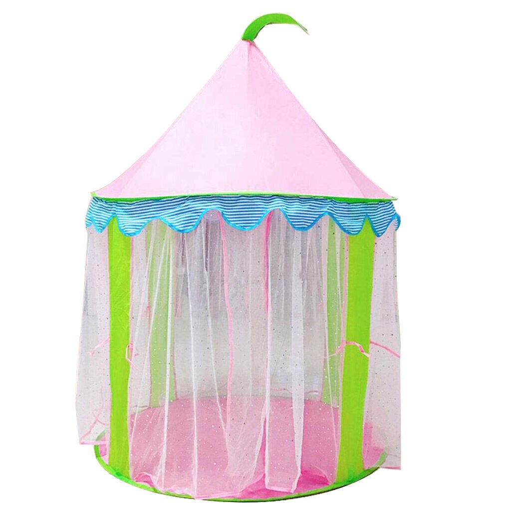 Pink Castle Play Tent Kids Children Indoor Outdoor Playhouse with Storage Bag, 104cm x 140 cm