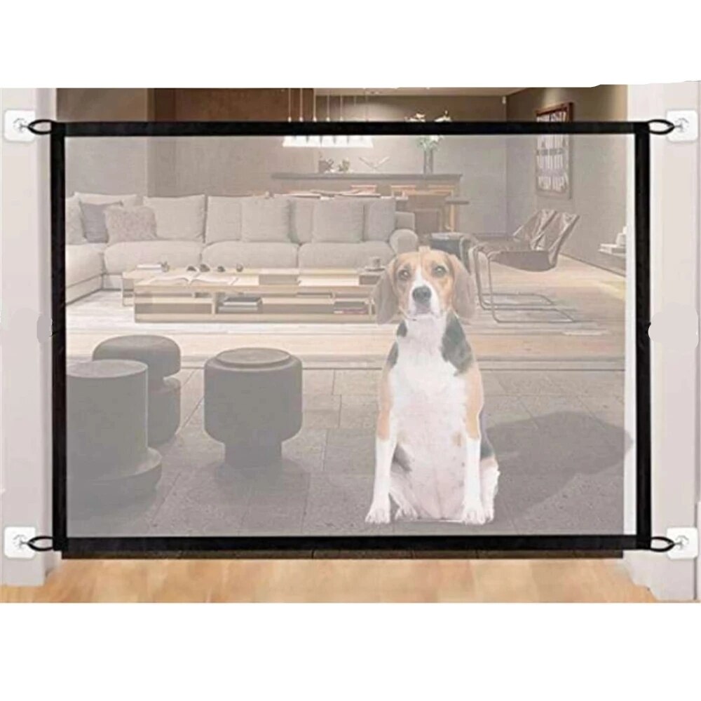 Haustier Hund Bildschirm Tür Ebene Klappe Tür Katze Tor Fenster Zaun Tür Kätzchen Sicherheit Tunnel Anti-Biss Liefert mit 4 weg sperren: Hund Zaun 110x72CM