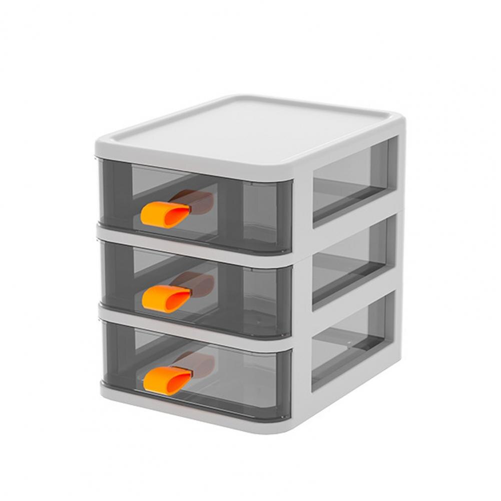 Multi-functional Desktop Storage Box Multi-layer Makeup Cosmetic Drawer Space Saving Plastic Storage Drawers Desktop Organizer: White 3 Layers