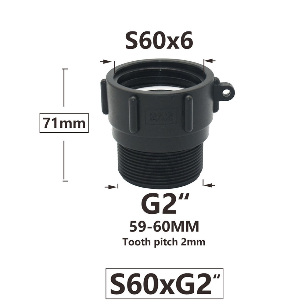IBC Tank Adapter S60 To 1.5" 2" 63/75/80/100mm Male Female Thread Connector Water Tap Connectors Replace Ment Fittings Coupler