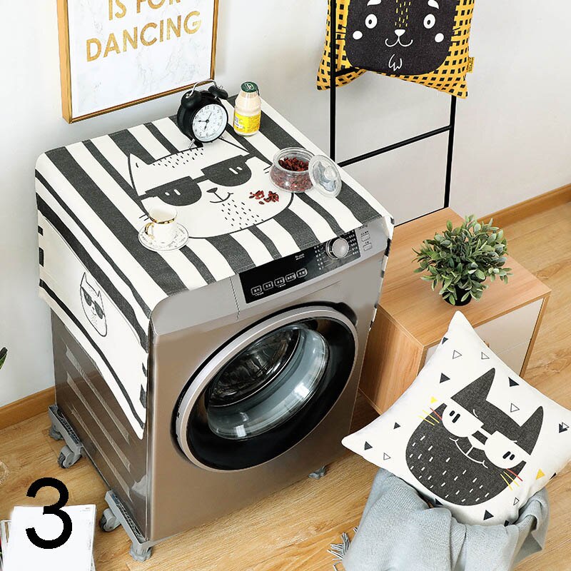 Koelkast Stofkap Met Opbergzakken Wasmachine Koelkast Dik Katoen Linnen Top Cover Bjstore: 3