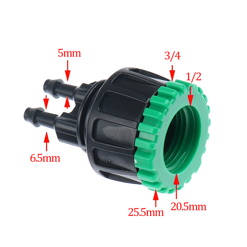 Trädgårdsslang 1/4 "  to 1/2 " 3/4 " hona y-koppling bevattning 4/7 adapter