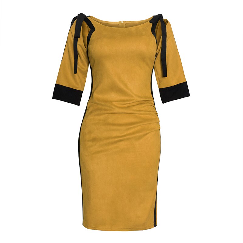 MD African Dress Ladies Ankara Midi Dresses Business Dress For Women Office Clothes Dashiki Outfit Vetement 183: Yellow / XXXL